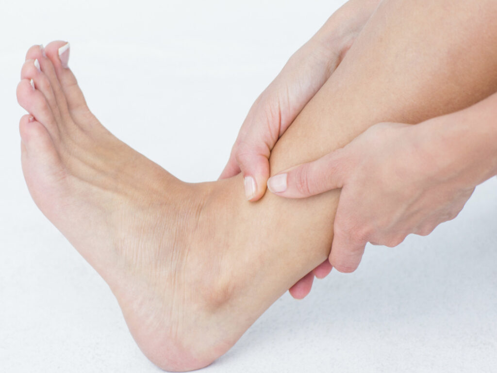 person med problem med foten