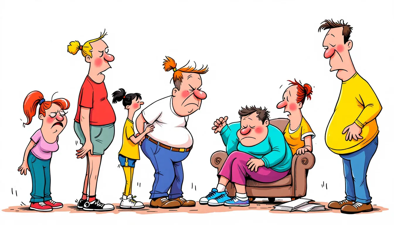 En grafisk representation av symtom vid rygg- och höftsmärta.