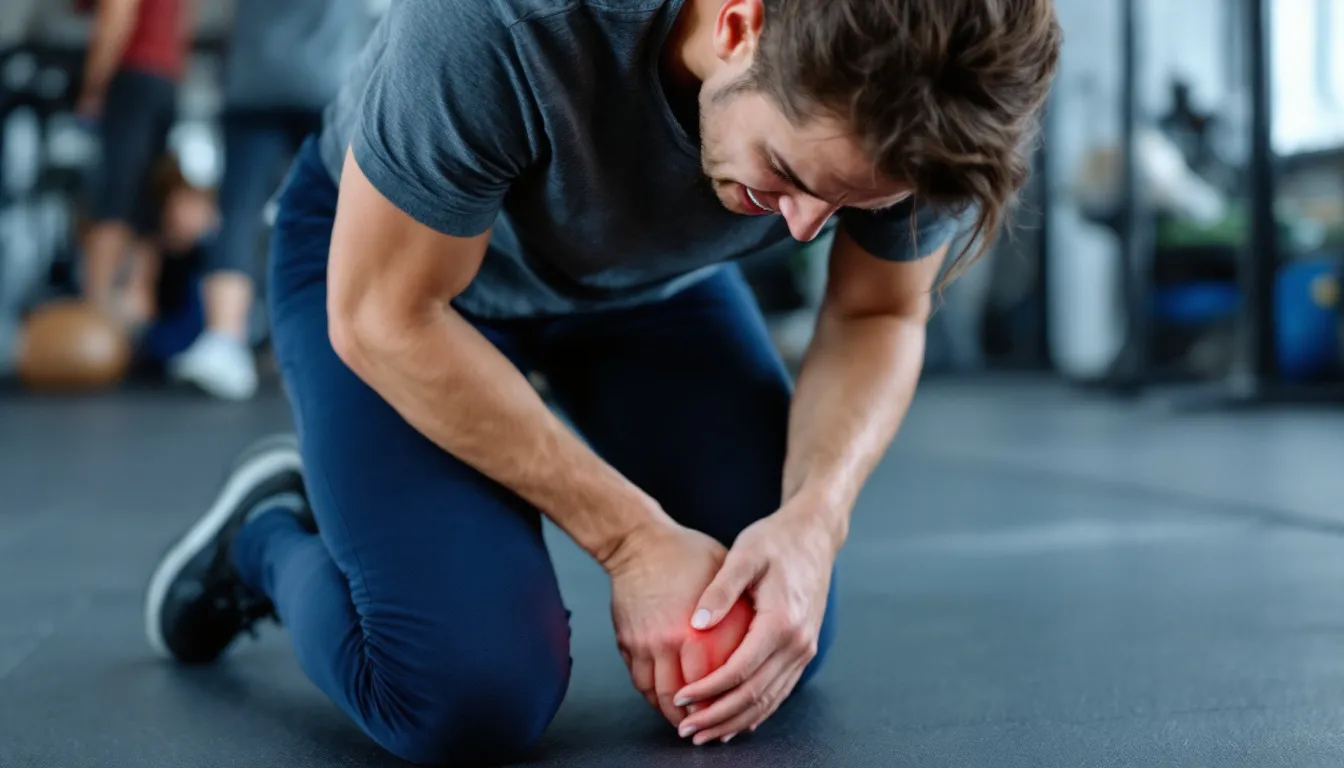 Person håller om sitt inflammerade knä