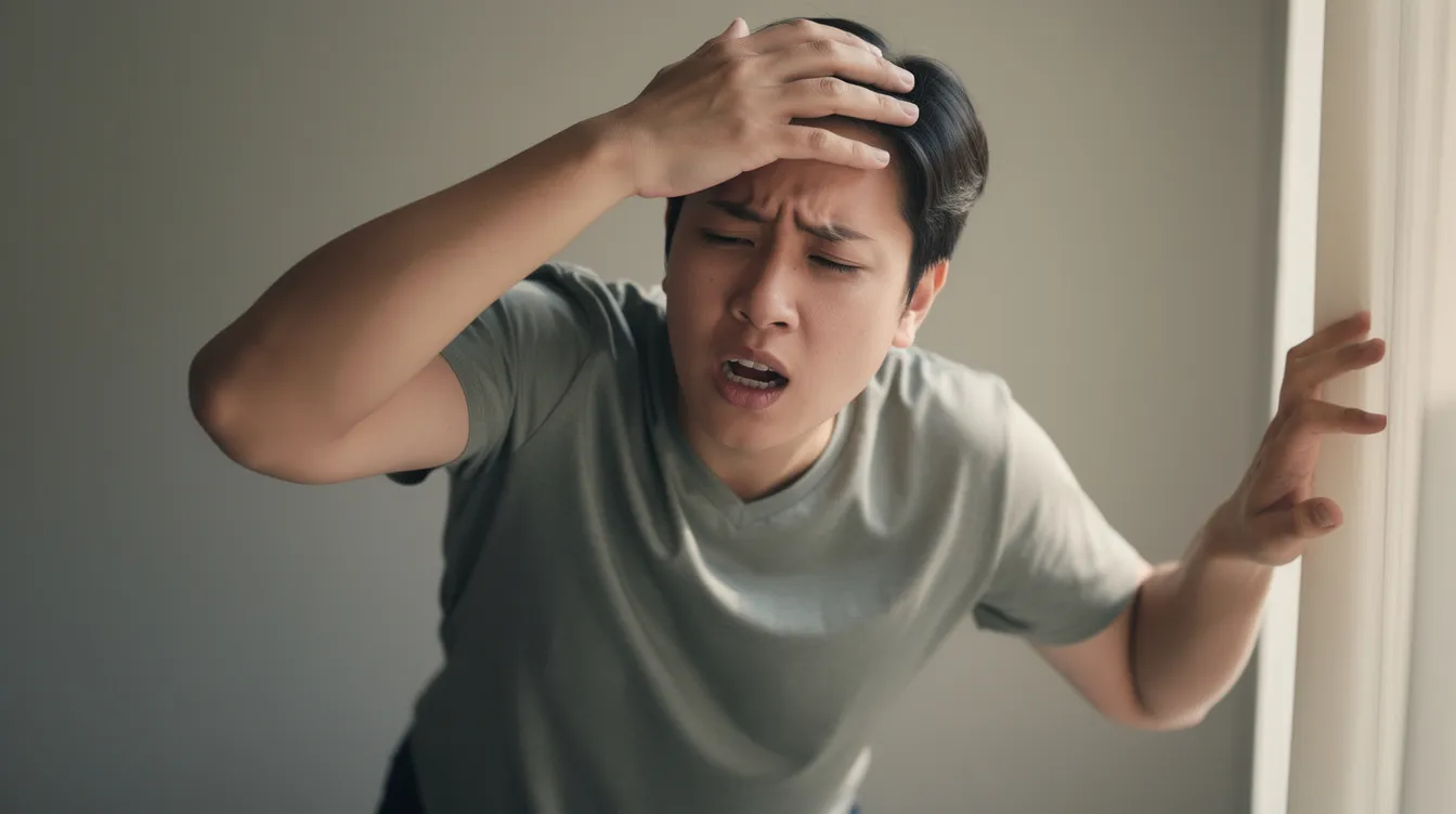 person som är yr och har ont i huvudet